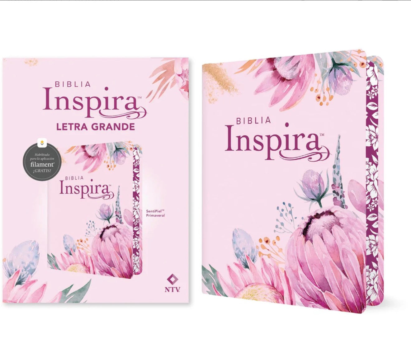 Biblia Inspira NTV, letra grande con Filament (SentiPiel, Primaveral) (Spanish Edition)