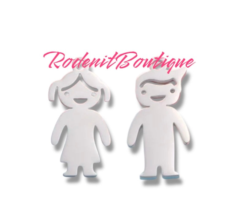 Boy & Girl silver charm