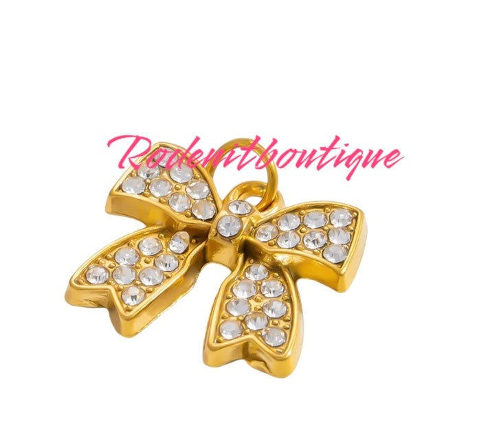 Bling coquette bow charm