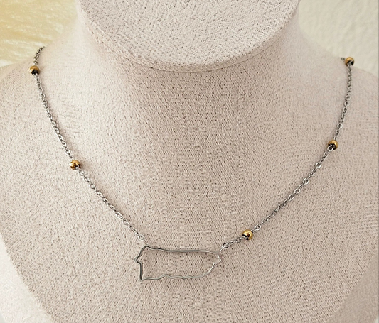 Puerto Rico 2 tonos Necklace